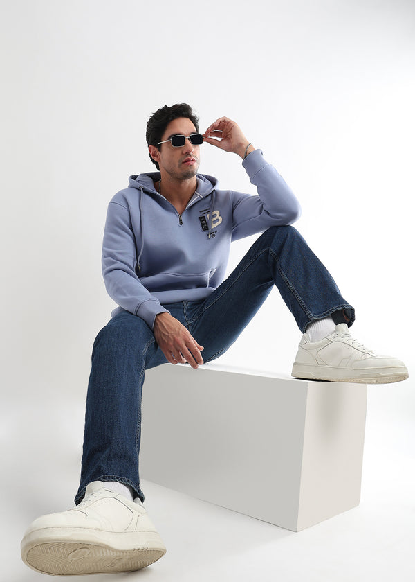 Plan B Quilt Blue Zip-Top Hoodie