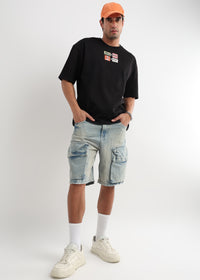 Underworld Black Japanese Patchwork Oversized T-Shirt