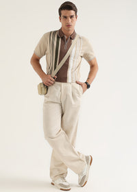 Mocha Olive Lucente Half Zip Polo T-Shirt