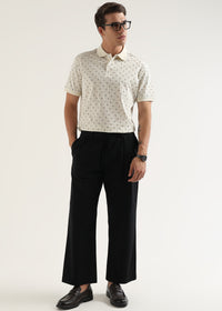 Ivory Crest Pattern Polo T-Shirt