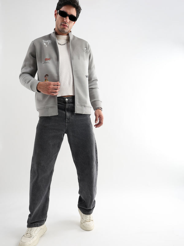 Awesome Printed Gargoyle Gray Zipper