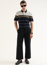 Olive Navy Heritage Striped Polo T-Shirt