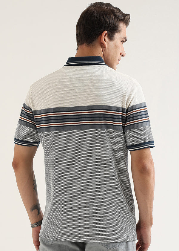Air Force Blue Metro Weave Classic Polo T-Shirt