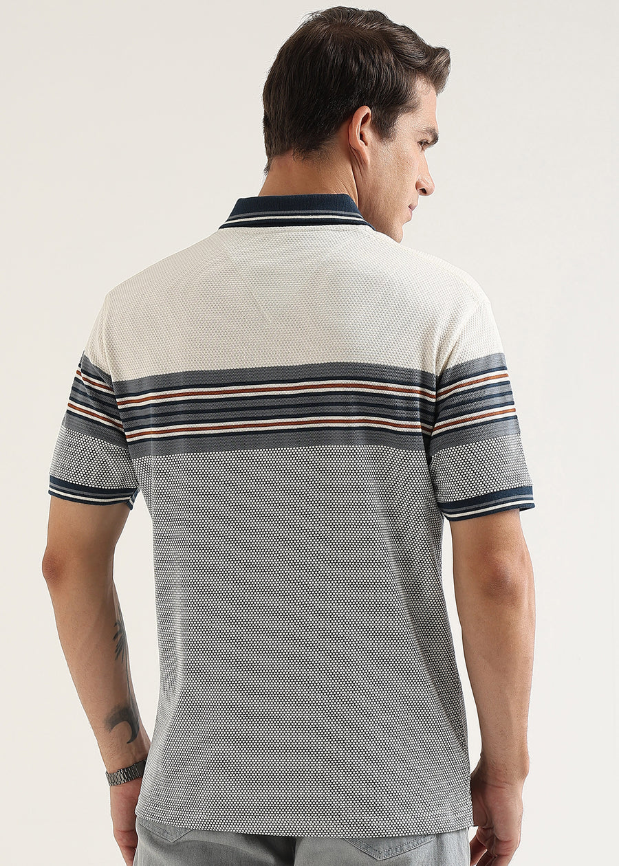 Air Force Blue Metro Weave Classic Polo T-Shirt