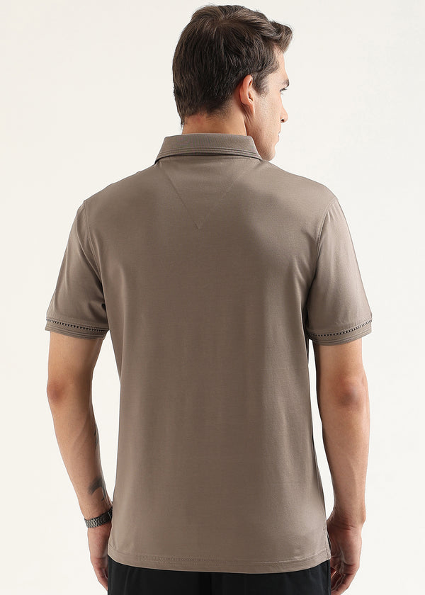 Fossil Stone Mercerised Cotton Polo T-Shirt