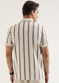 Espresso Brown Cortéz Knit Half Zip Polo T-Shirt