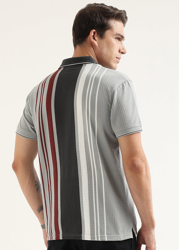 Graphite Rouge Lucente Half Zip Polo T-Shirt