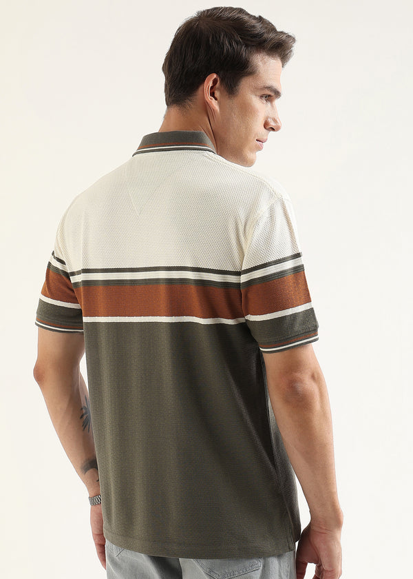 Tuscan Olive Structured Polo T-Shirt