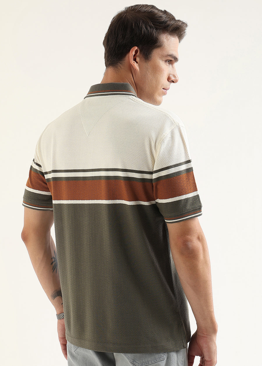 Tuscan Olive Structured Polo T-Shirt