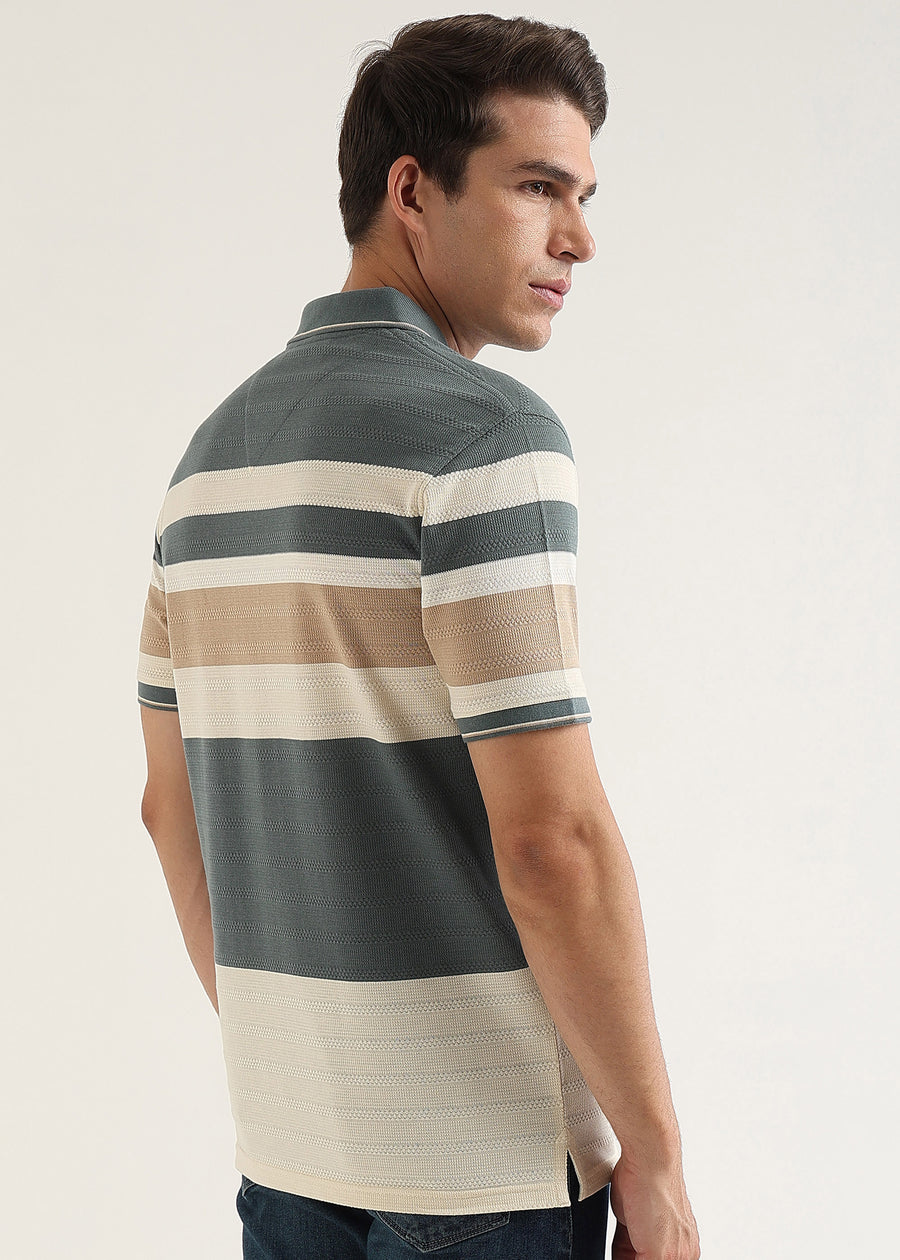 Riviera Slate Knit Polo T-Shirt
