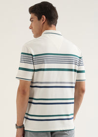 Ocean White Striped Polo T-Shirt