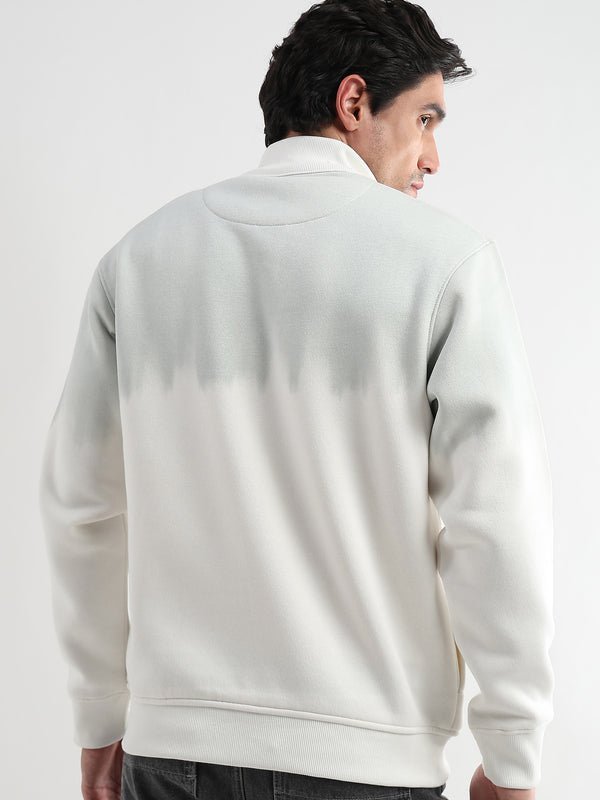 Awesome Printed White-Gray Blend Zipper