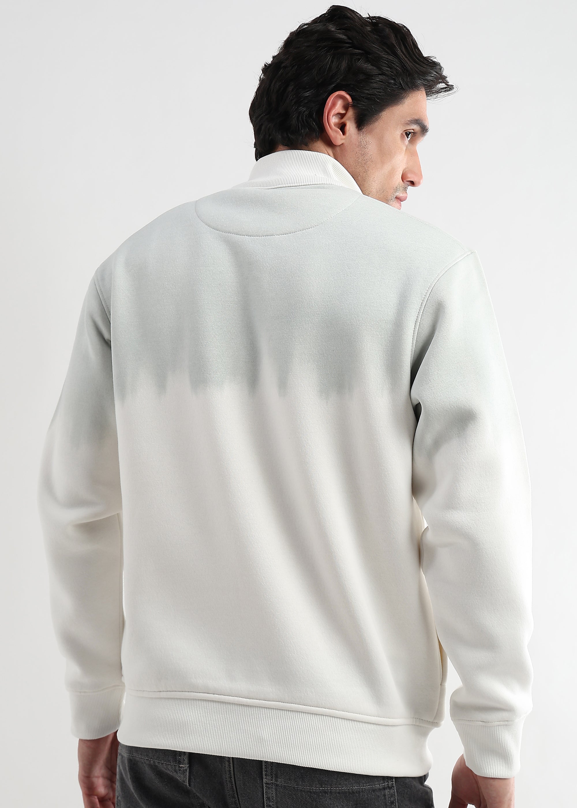 Awesome Printed White-Gray Blend Zipper