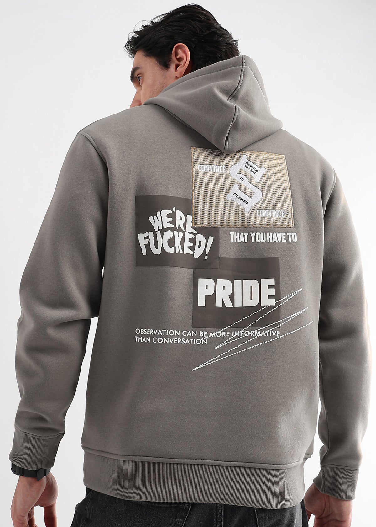 We’re Fucked! Mushroom Gray Cotton Hoodie