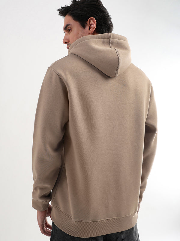 Embrace Biscuit Brown Zip-Top Cotton Hoodie