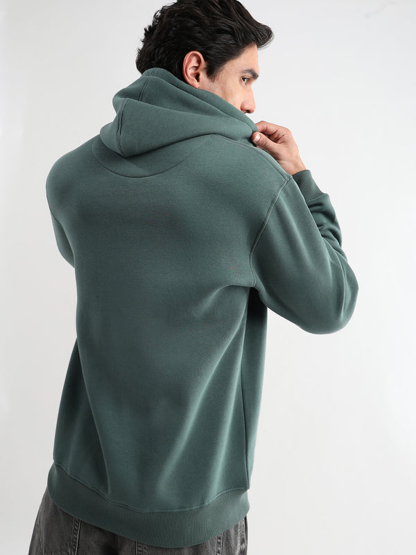 Embrace Treking Green Zip-Top Cotton Hoodie