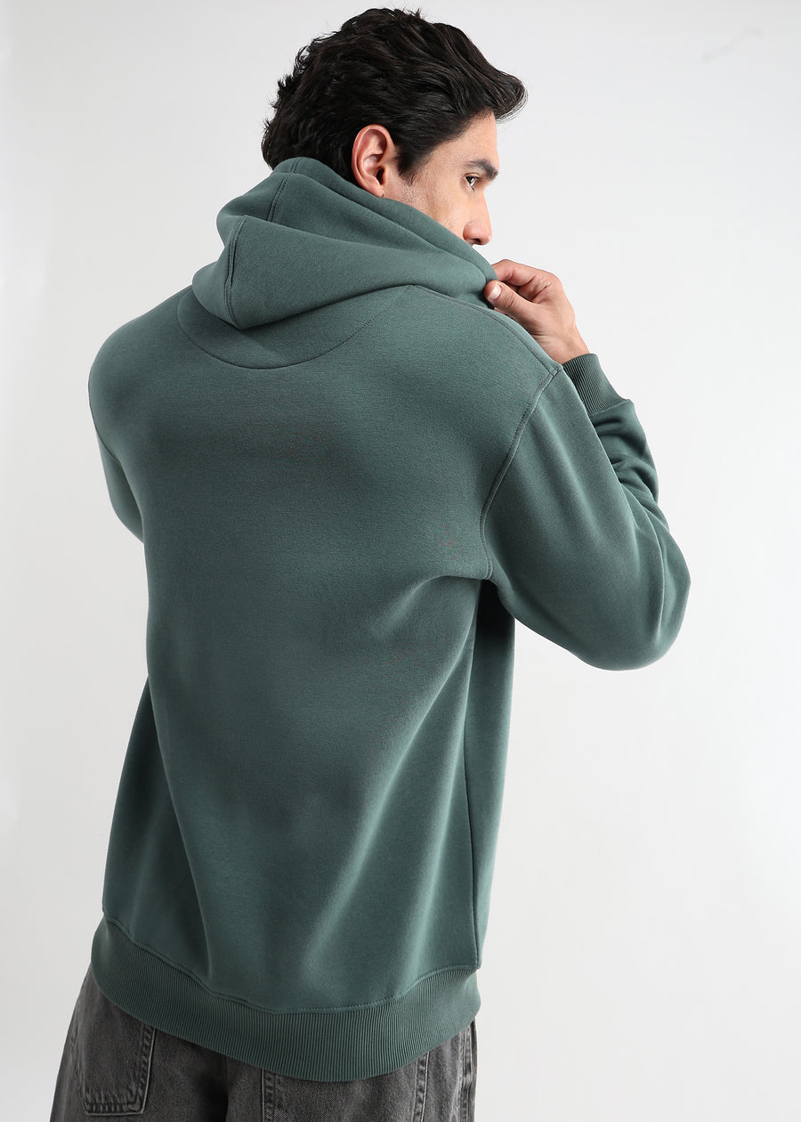 Embrace Treking Green Zip-Top Cotton Hoodie