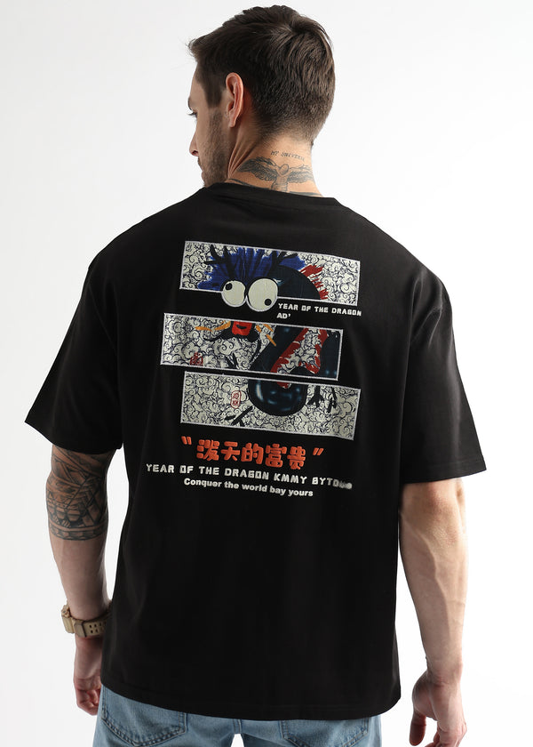 Phantom Black Dragon Graphic Oversized