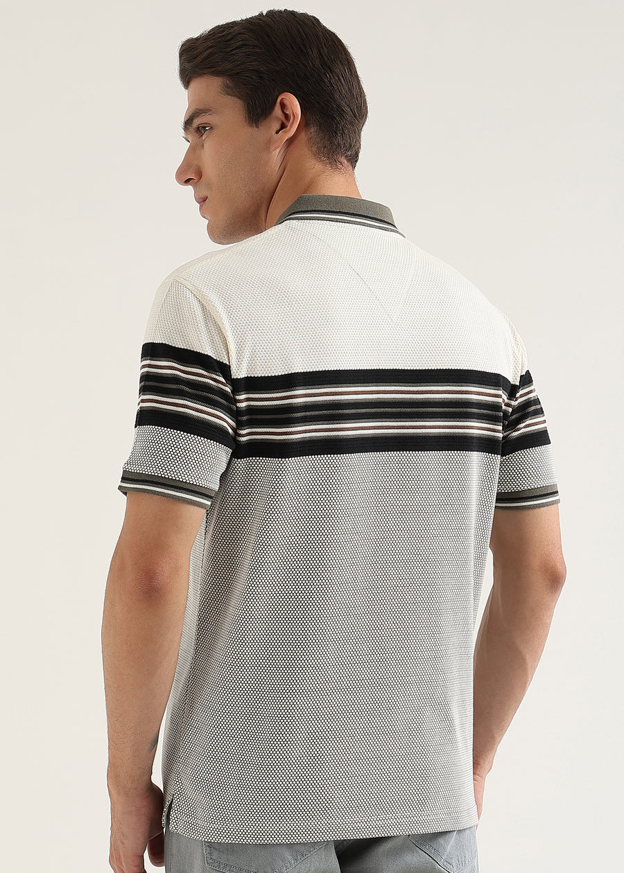 Olive Metro Weave Classic Polo T-Shirt