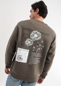 Nature Symphony Biscuit Brown Embroided Sweatshirt