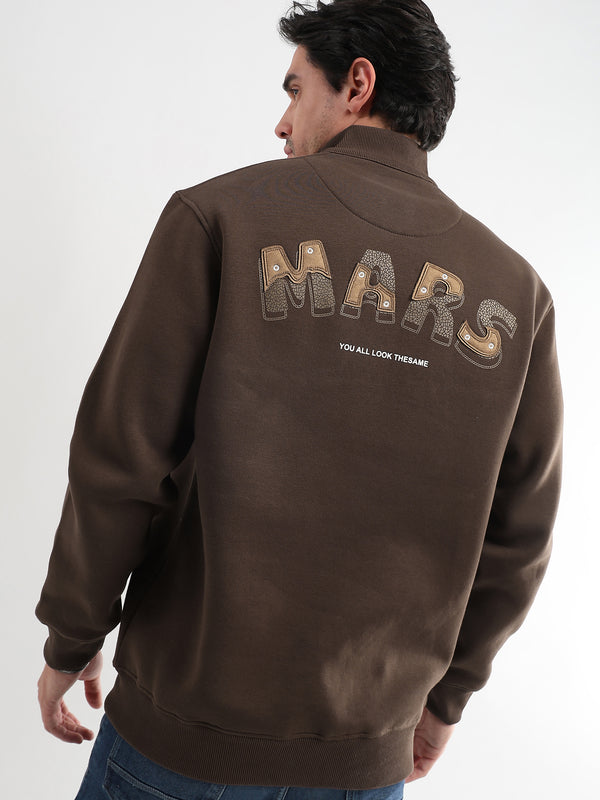Mars Cocoa Brown Zip-Top Sweatshirt