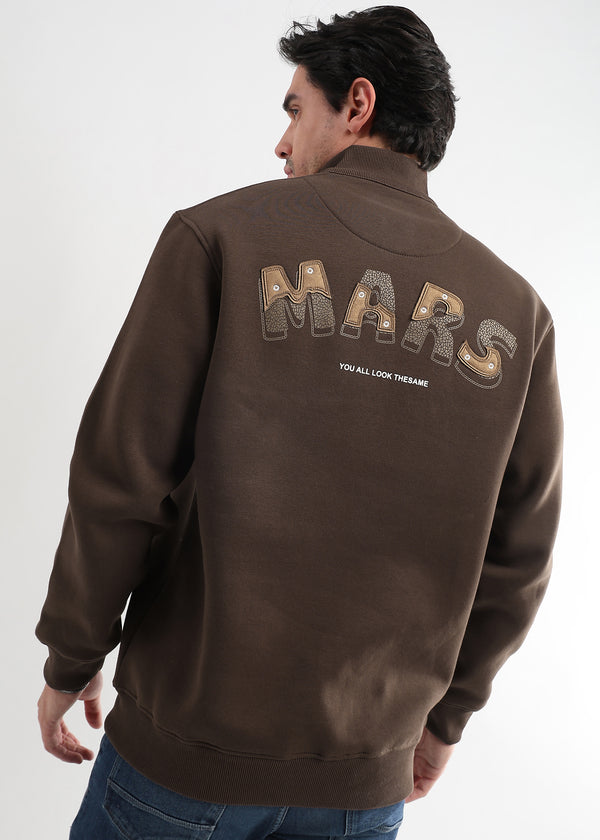 Mars Cocoa Brown Zip-Top Sweatshirt