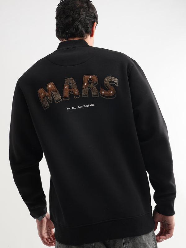Mars Jet Black Zip-Top Sweatshirt