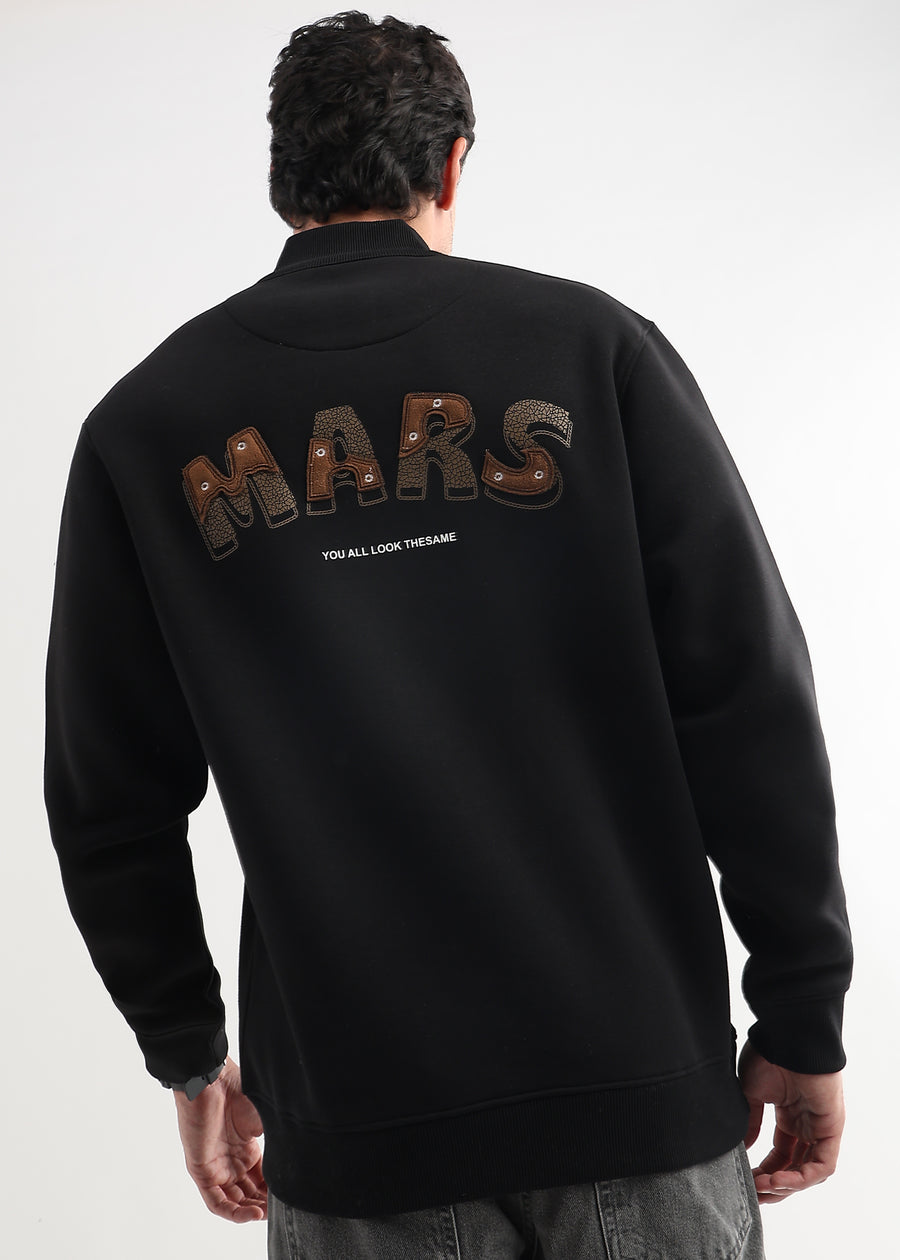Mars Jet Black Zip-Top Sweatshirt