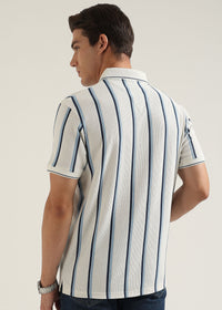Steel Blue Cortéz Knit Half Zip Polo T-Shirt
