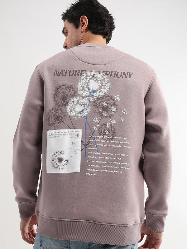 Nature Symphony Dusty Pink Embroided Sweatshirt