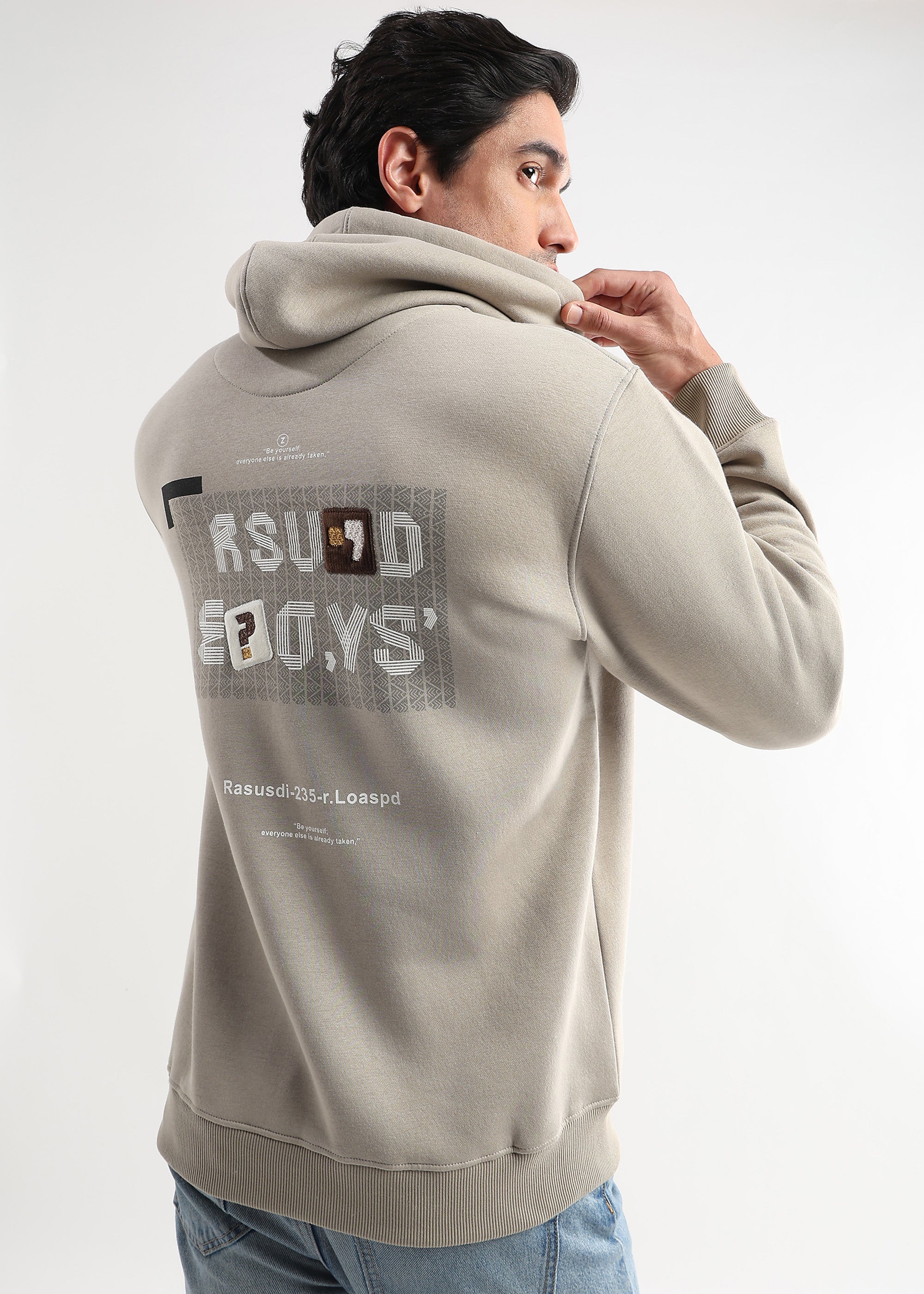 Be yourself Embroided Doeskin Hoodie