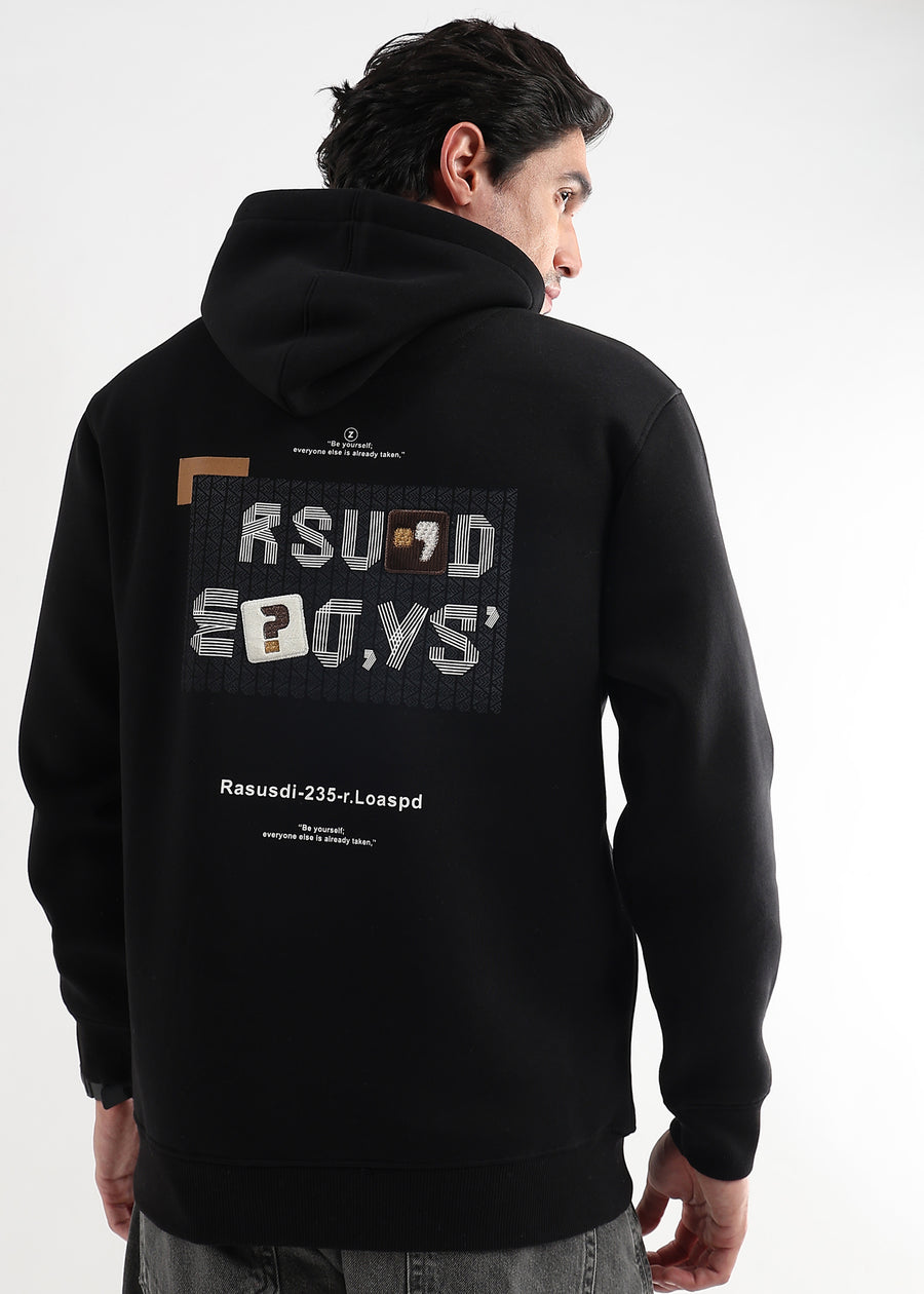 Be yourself Embroided Phantom Black Hoodie