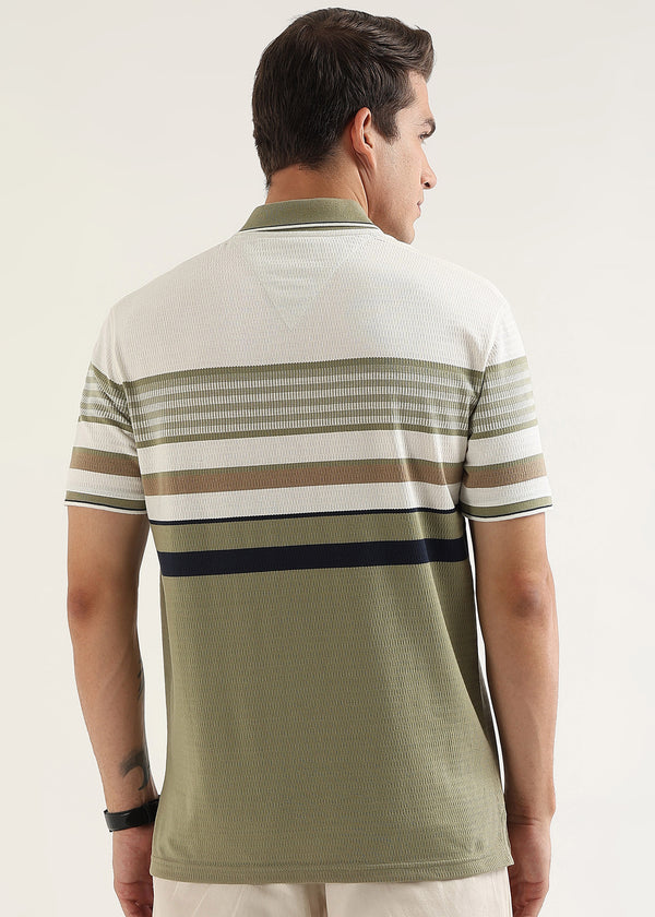 Linea Olive Structured Polo T-Shirt