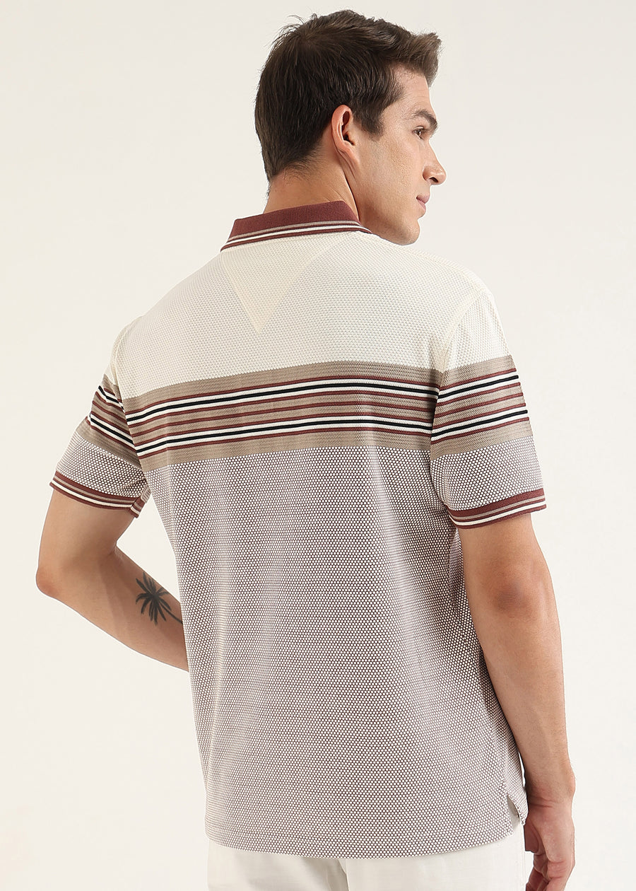 Wine Metro Weave Classic Polo T-Shirt