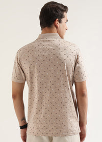Blush Crest Pattern Polo T-Shirt