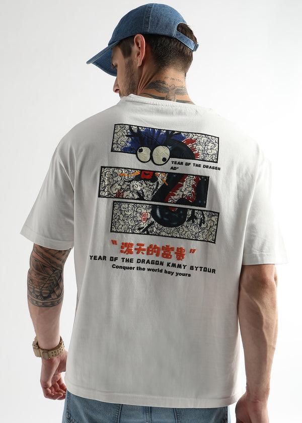 Star White Dragon Graphic Oversized