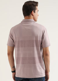 Whisper Pink Meridian Geometric Polo T-Shirt