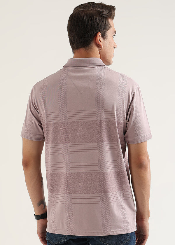 Whisper Pink Meridian Geometric Polo T-Shirt