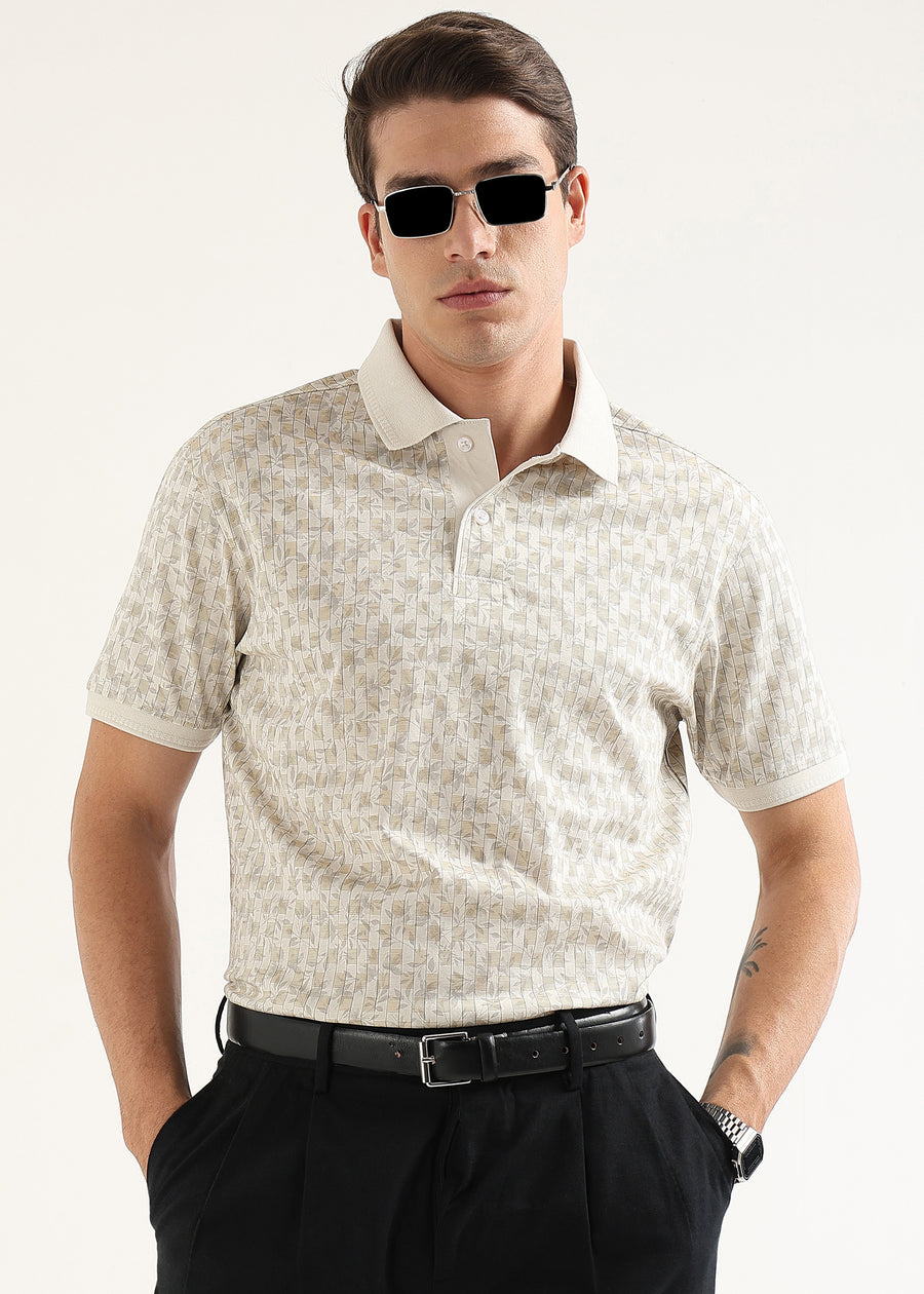 Ecru Sage Sorrento Mercerised Polo T-Shirt