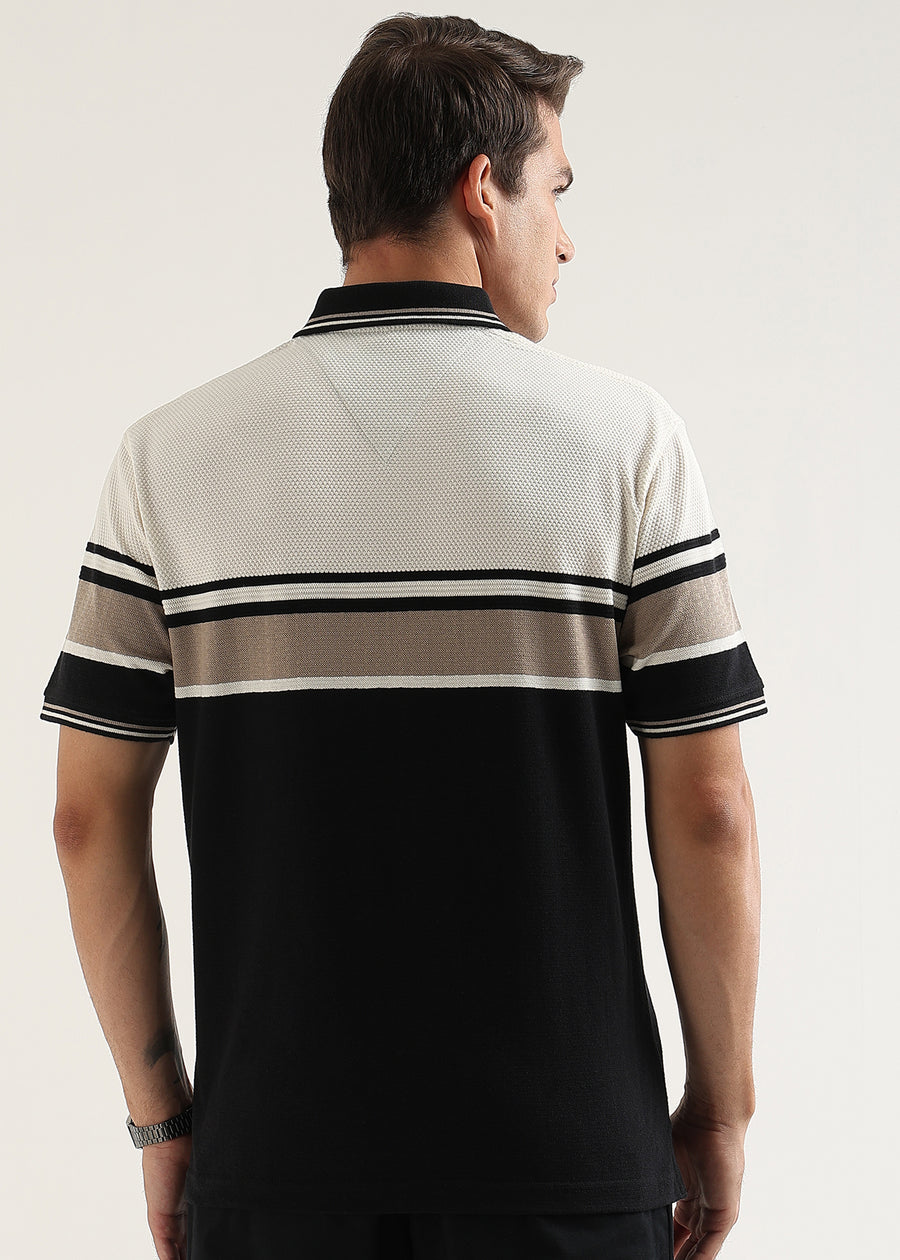 Monaco Noir Structured Polo T-Shirt