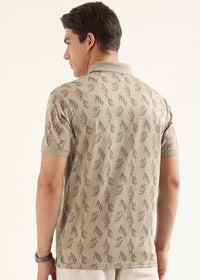 Sand Dune Maison Patterned Polo T-Shirt