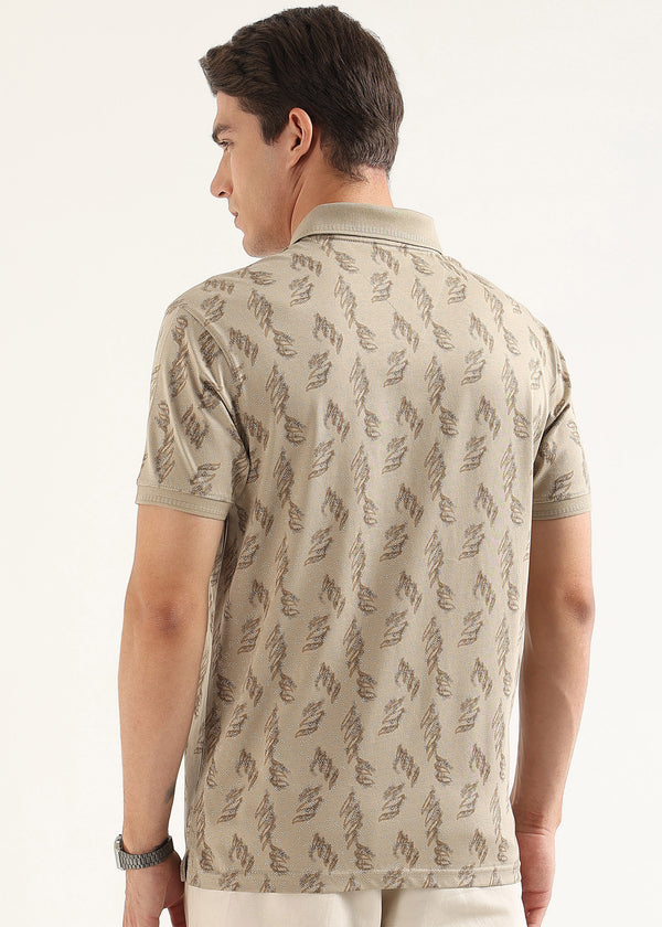 Sand Dune Maison Patterned Polo T-Shirt