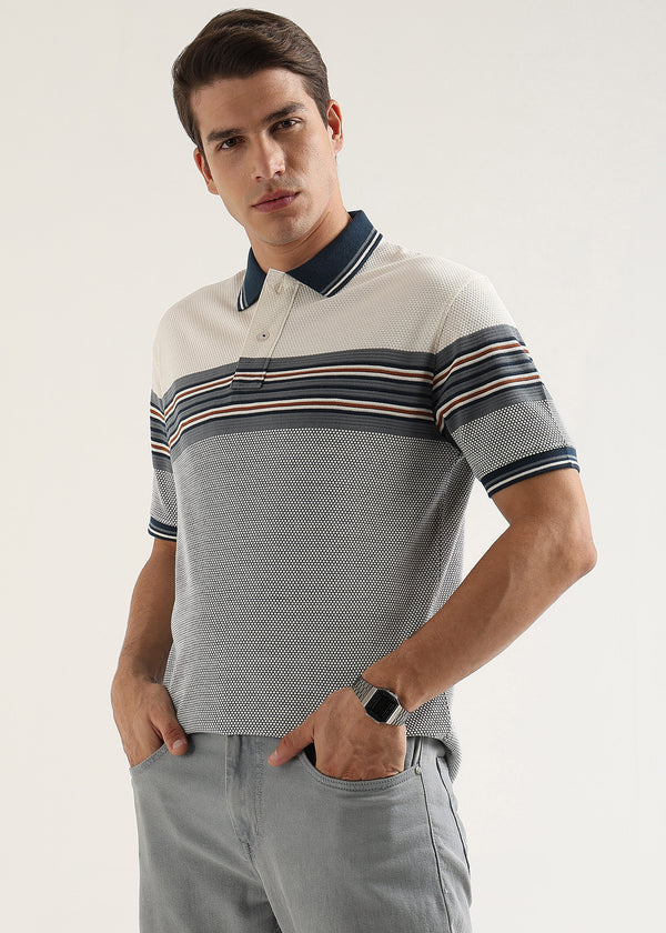 Air Force Blue Metro Weave Classic Polo T-Shirt