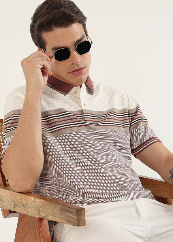 Wine Metro Weave Classic Polo T-Shirt