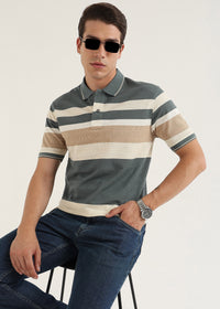 Riviera Slate Knit Polo T-Shirt