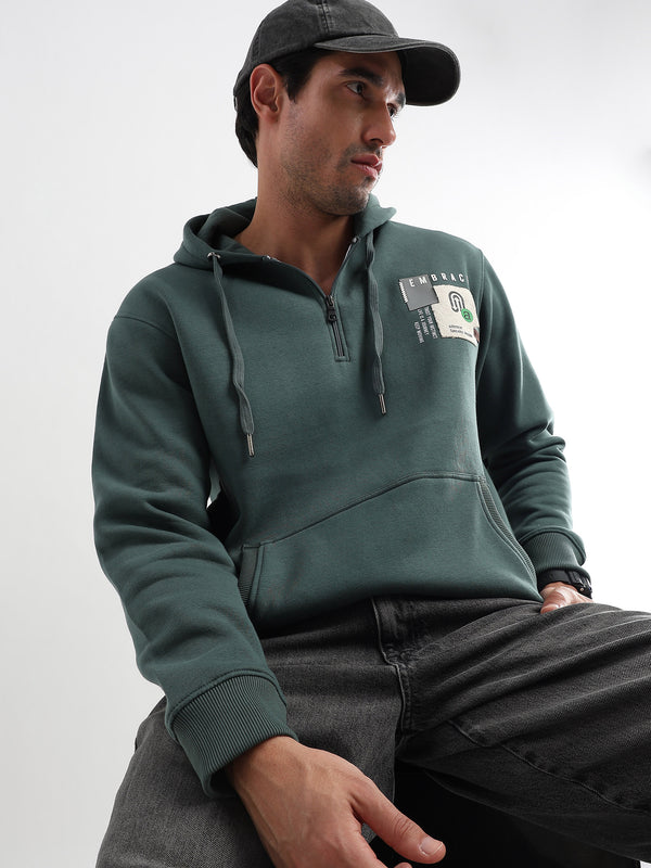 Embrace Treking Green Zip-Top Cotton Hoodie