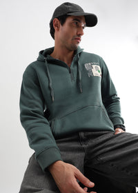 Embrace Treking Green Zip-Top Cotton Hoodie