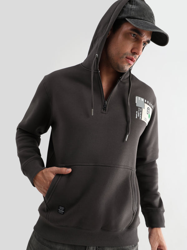 Embrace Gargoyle Gray Zip-Top Cotton Hoodie