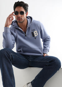 Plan B Quilt Blue Zip-Top Hoodie
