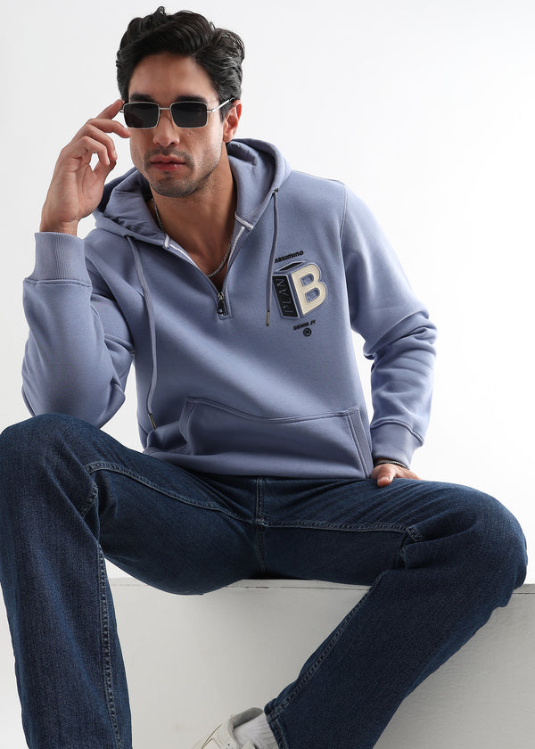 Plan B Quilt Blue Zip-Top Hoodie